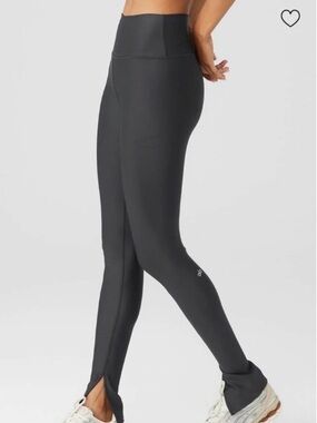 Alo Yoga Charcoal Airlift Leggings with Bottom Slits